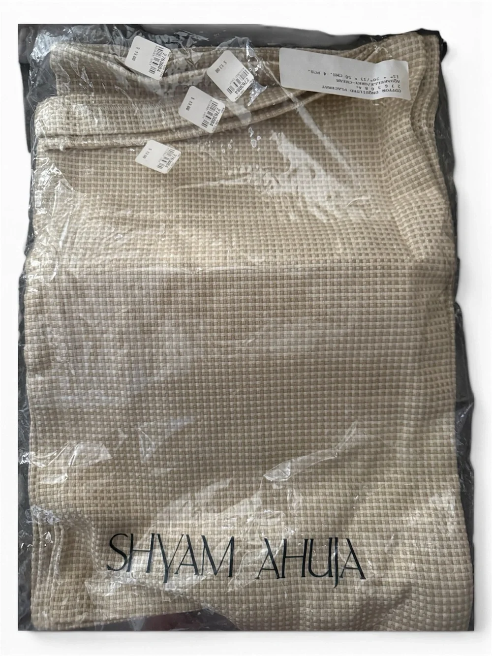 Shyam Ahuja placemats from William Sonoma. Set of 6. Cotton unquilted. 13”x20”